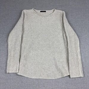 Oui Sweater Womens 12 Beige Crew Neck Long Sleeve Chunky-Knit Pullover‎